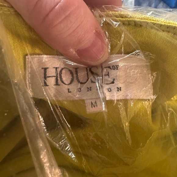 HOUSE OF CB 'Emee' Acid Yellow Satin Fringe Dress/Size M-US 6-8. Chartreuse - Picture 11 of 11